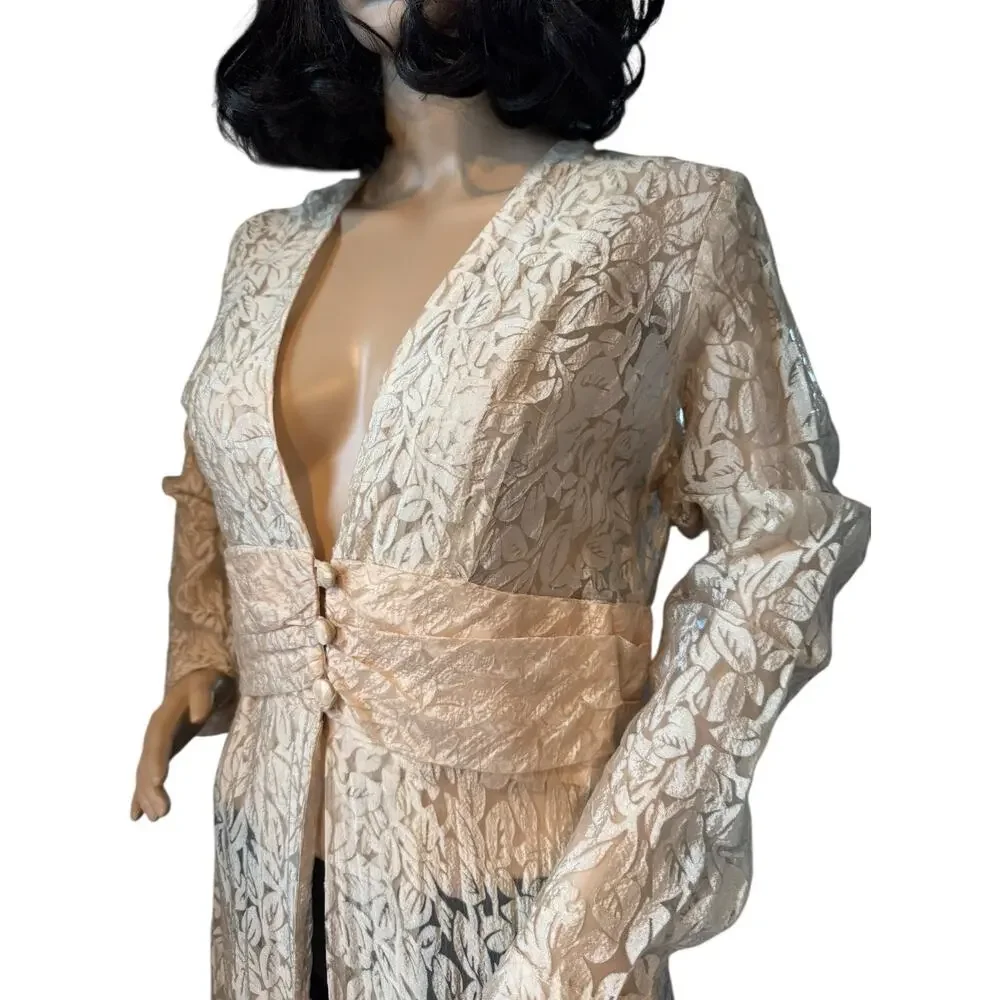 Vintage 1960s French Lace Gown Robe • Centre National du Costume medium